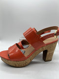 9M Franco Sarto a7967s1801 Coral & Cork Sandal High Heel Open Toe Platform Sling