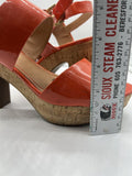 9M Franco Sarto a7967s1801 Coral & Cork Sandal High Heel Open Toe Platform Sling