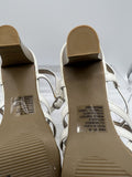 9.5 SO rosie white STRAPPY 63772 White Sandal High Heel Wooden Stacked Short