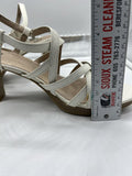 9.5 SO rosie white STRAPPY 63772 White Sandal High Heel Wooden Stacked Short