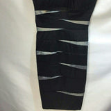 Betsey & Adam Ruffled bodycon cocktail dress Black & Silver Rib 10