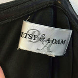 Betsey & Adam Ruffled bodycon cocktail dress Black & Silver Rib 10