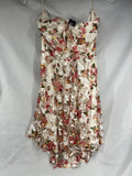 Flowy Lace Back Bow Dress Floral Strapless Mini Dress Beach Cover X-Large Day