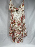 Flowy Lace Back Bow Dress Floral Strapless Mini Dress Beach Cover X-Large Day