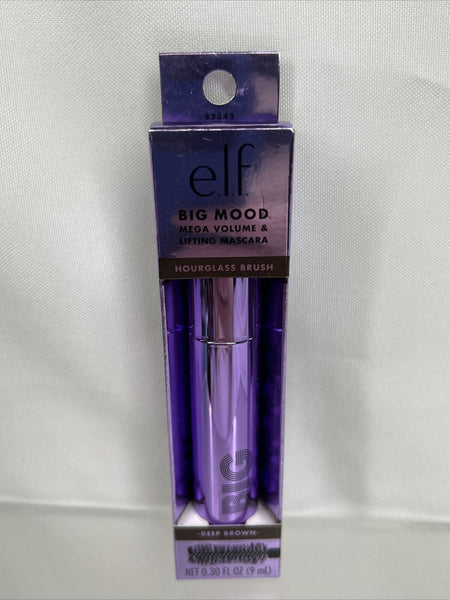 e.l.f. Deep Brown  Big Mood Mega Volume & Lifting Mascara Hourglass  Brush 82342