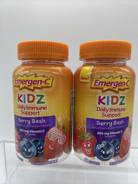 (2) Emergen-C Kidz Kids Daily Immune Berry Bash Gummies 44CT 3/23 COMBINE SHIP
