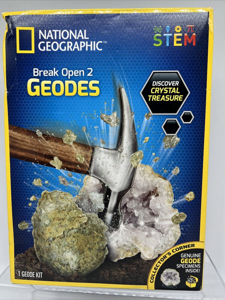 National Geographic Break Open 2 Geodes Crystal Treasure Goggles Toy COMBINESHIP