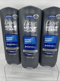 (3) Dove Men + Care Sport Care Exfolliiating Body & Face Scrub Power Renew 18 OZ