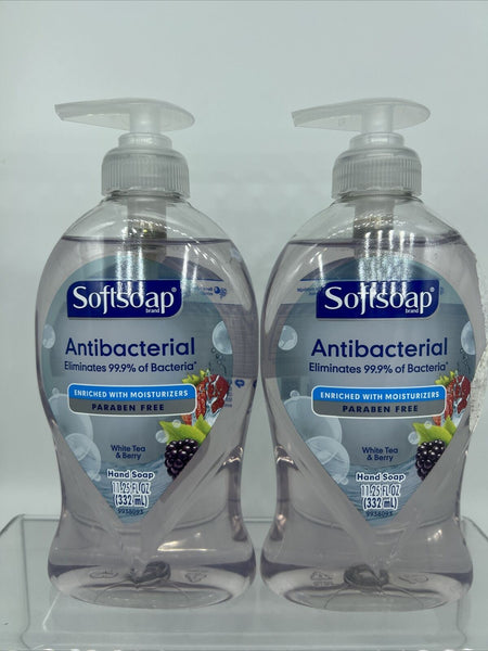 (2) SOFTSOAP Liquid hand Wash Soap White Tea & Berry 11.25 oz Pump Bottle