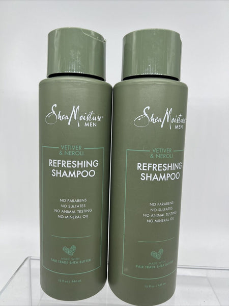 (2) Shea Moisture Men 15oz Refreshing Shampoo COMBINE SHIP!￼