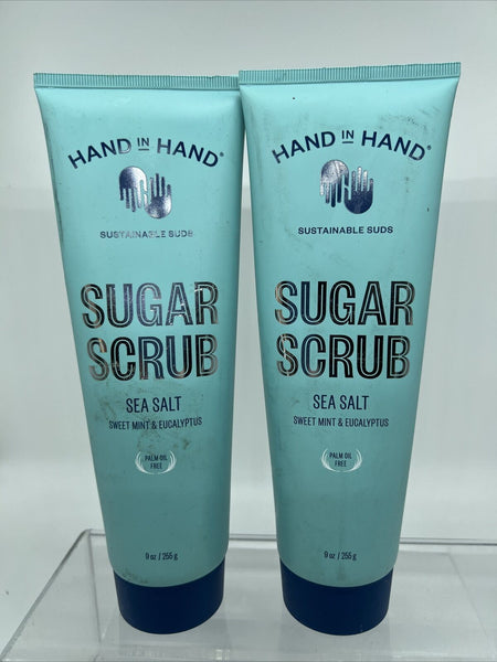 (2) Hand in Hand Sugar Scrub Gentle Exfoliation Face & Body Wash  9oz