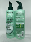 (2) Garnier Fructis Pure Clean 10 in1 Care Style Leave In Creme Conditioner 12oz