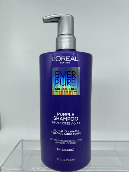 L'Oreal Ever Pure Sulfate Free Purple Shampoo Hibiscus  23ozBIG Pump