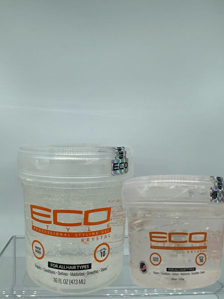 (2) Eco Styler Professional Styling Krystal Clear Hair Gel Maximum Hold 12& 16oz