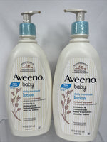(2) Aveeno Baby Daily Moisture Fragrance- Free Hypoallergenic Lotion 18oz