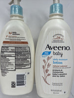 (2) Aveeno Baby Daily Moisture Fragrance- Free Hypoallergenic Lotion 18oz