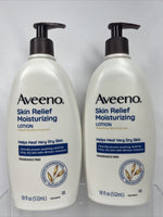 (2) Aveeno Relief Moisturizing Lotion Fragrance Free 18oz 6/24 COMBINE SHIP