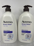 (2) Aveeno Stress Relief Body Wash with Oat, Calm & Relax Lavender Scent 33oz