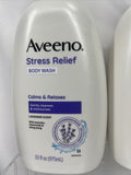 (2) Aveeno Stress Relief Body Wash with Oat, Calm & Relax Lavender Scent 33oz