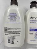 (2) Aveeno Stress Relief Body Wash with Oat, Calm & Relax Lavender Scent 33oz