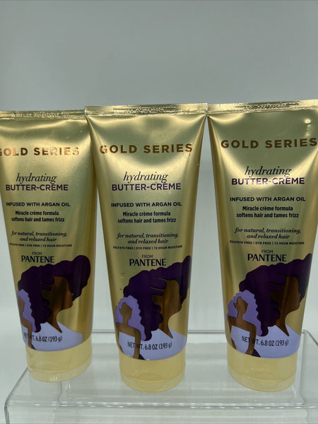 (3) Pantene Pro-V Gold Series Hydrating Butter-Creme Argan Oil 6.8oz Dry Hair