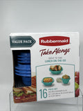Rubbermaid TakeAlongs On the Go Food Storage 16pc Set ￼ Sandwich Snacker Twist S