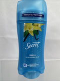 Secret Invisible Solid ￼￼ Vanilla Anti-Perspirant Deodorant  Odor Sweat 2.6 oz