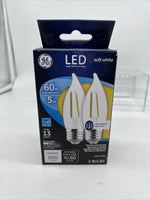 GE Dimmable Soft White 60W LED Clear Bent Tip Decorative CAM Bulbs COMBINESHIP