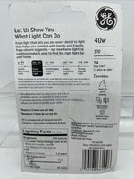 GE Decorative Light Bulb Bent-Tip 330 Lumen Clear 40 Watt 2Pk 66109 COMBINESHIP