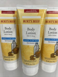 (3) Burt's Bees Milk and Honey Body Lotion Normal To Dry Rich Moisture  6oz