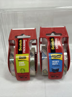 (2) 3M Scotch 1.88" x 800" Clear Package & Heavy Duty Mailing Tape w/ Dispenser