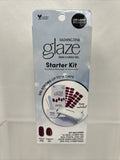 Dashing Diva Glaze Semi Cured Gel Nail Strips Red Dahlia Starter Kit w/ LED Lamp
