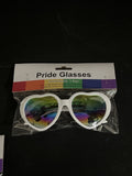 Sunglasses White Heart Frames Love Is Love Rainbow Lense Pride LGBTQ COMBINESHIP
