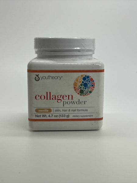 Youtheory Collagen Powder  Vanilla  4.7 oz healthy  Nail Hair Formula 1/24New