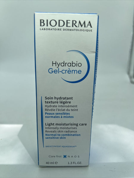 Bioderma Hydrabio Gel Creme 1.35oz 40 ml. Light Weight Facial Moisturizer 11/23+