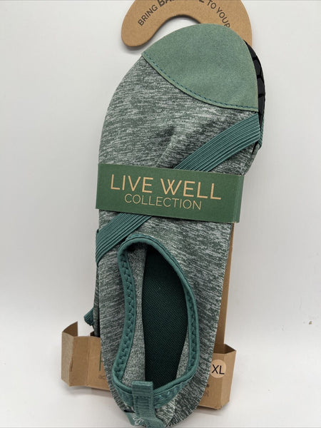 X-Large Fitkicks Women Active Lifestyle Footwear GREEN FLEX Yoga Water Sport XL