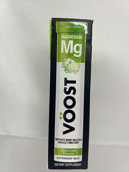 Voost Effervescent Tablet  Drink Magnesium Mg Lemon Lime 20ct 3/24COMBINESHIP