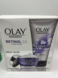 Olay Regenerist Retinol 24 + Peptide Night Moisturizer 1.6oz  Face Cleanser 5oz