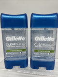 (2) Gillette Power Rush Clear Gel Men 72 Hour Antiperspirant Deodorant 3.8 6/25