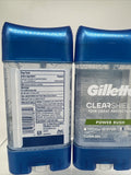 (2) Gillette Power Rush Clear Gel Men 72 Hour Antiperspirant Deodorant 3.8 6/25