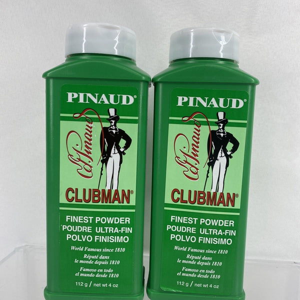 (2) Clubman Pinaud Finest Powder Aftershave Haircut World Famous fresh 4 oz