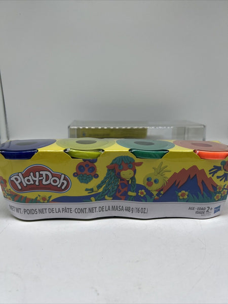 Hasbro Play-Doh Modeling Compound 4 Pack Colors Orange Blue Green Yellow 16oz