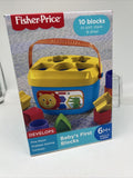 Baby's First Blocks Infant Toy by Fisher Price Storage Bucket 10 Blocks 6M+