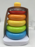 Fisher-Price Baby Stacking Toy Rock-A-Stack RolyPoly Base 5 Colorful Ring Rattle