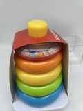 Fisher-Price Baby Stacking Toy Rock-A-Stack RolyPoly Base 5 Colorful Ring Rattle