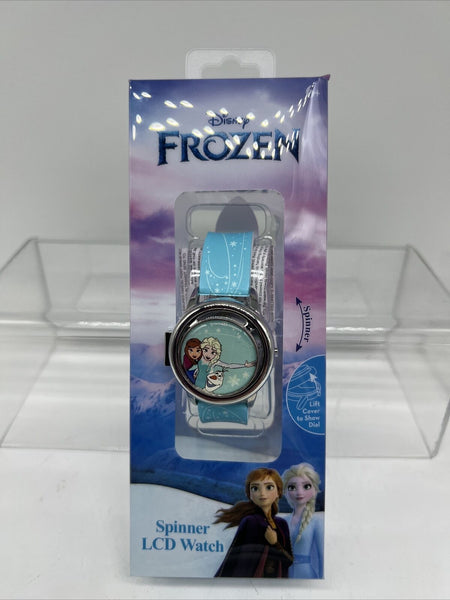 Disney Frozen LCD Girls Digital Watch Spinner Dial Lift Cover To Show Time Toy