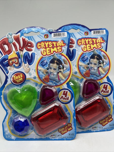 (2) Crystals Gems Swimming Pool Dive Toys Diving Fun Diving Water Toy 4-Count