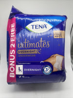 Tena Intimates Overnight Incontinence Underwear 16 Count Large 39” ~ 52”