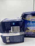 (2) Always Ultra Thin Sz 5 Extra Heavy Overnight Wings Unscented  24 Pads 48ttl