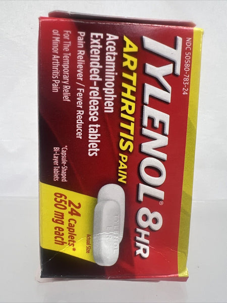 Tylenol 8 Hour Arthritis Pain Reliever & Fever Reducer Caplets 650 mg 24ct 4/26